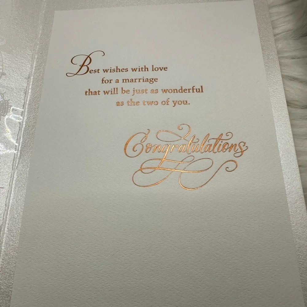 🩵5/$8 Elegant Wedding Card with Rhinestone Detail